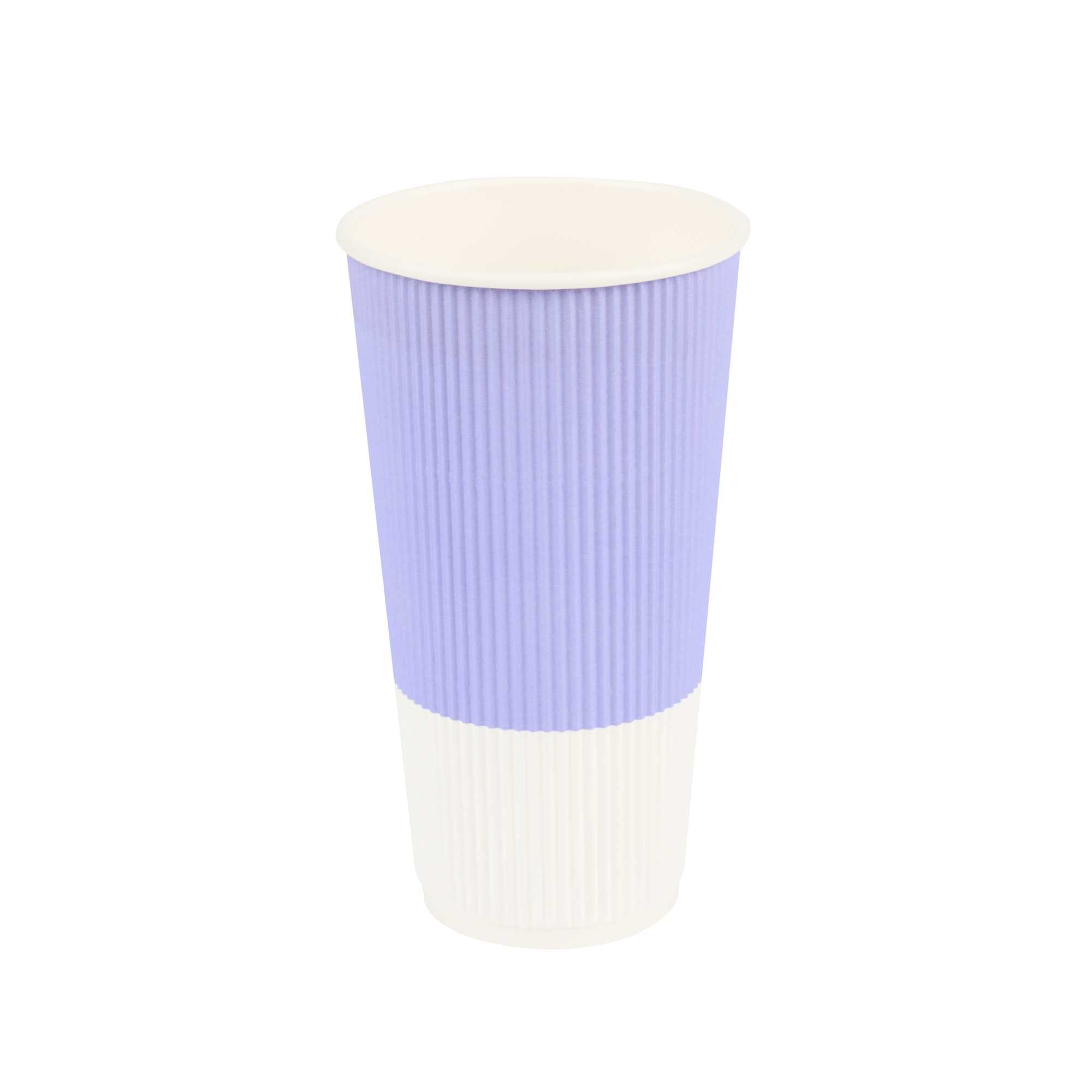 Restpresso 20 oz Light Purple Paper Coffee Cup - Ripple Wall - 3 1/2" x 3 1/2" x 6 1/4" - 10 count box