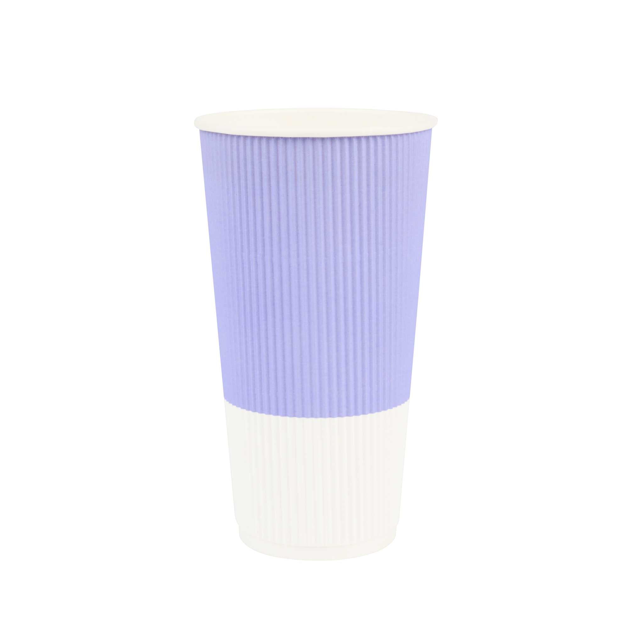 Restpresso 20 oz Light Purple Paper Coffee Cup - Ripple Wall - 3 1/2" x 3 1/2" x 6 1/4" - 10 count box