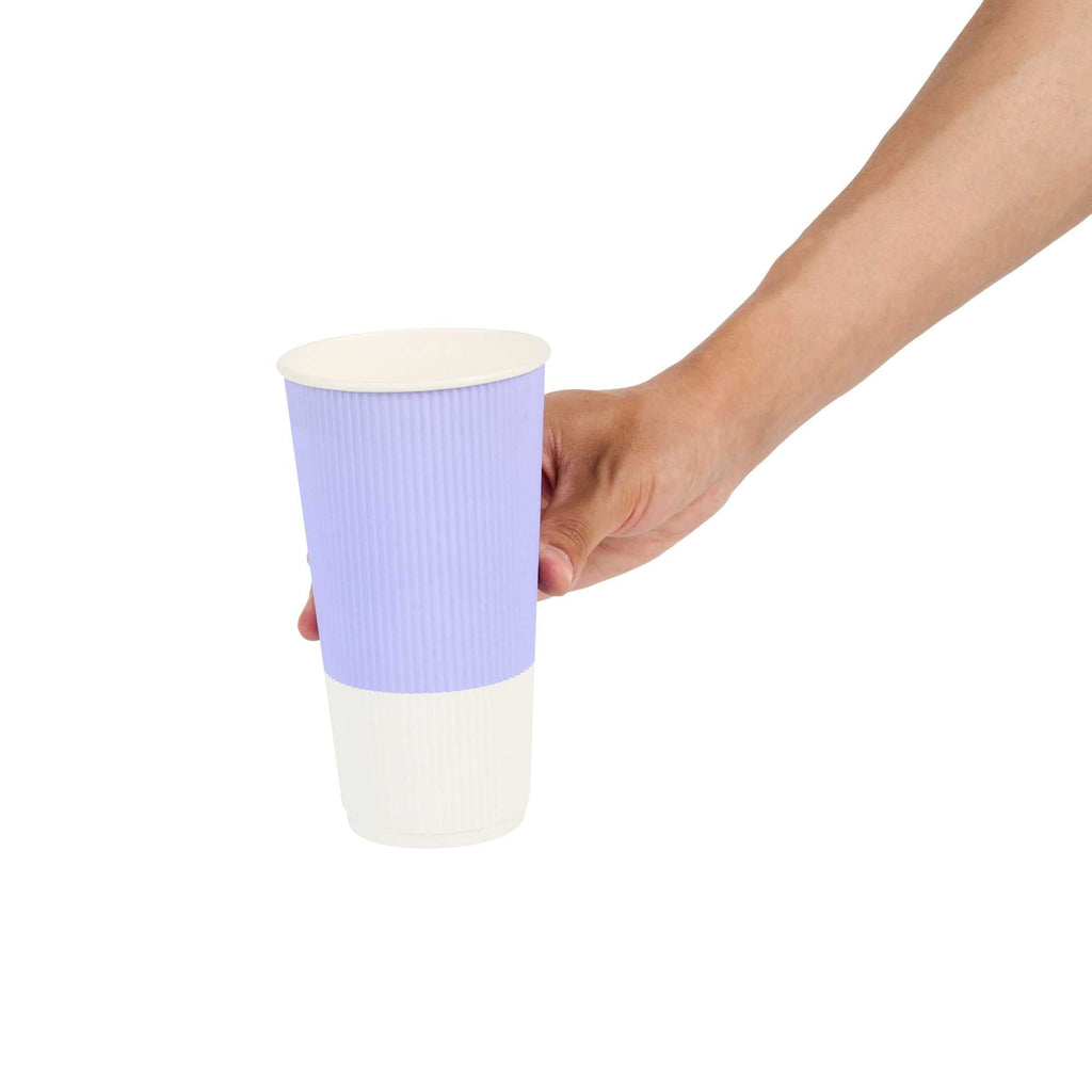 Restpresso 20 oz Light Purple Paper Coffee Cup - Ripple Wall - 3 1/2" x 3 1/2" x 6 1/4" - 250 count box