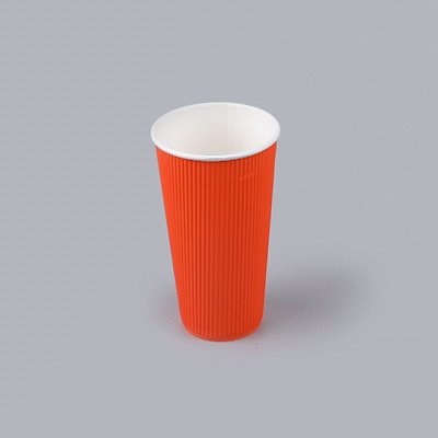 Restpresso 20 oz Tangerine Orange Paper Coffee Cup - Ripple Wall - 3 1/2" x 3 1/2" x 6 1/4" - 10 count box