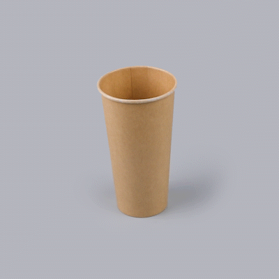 Restpresso 20 oz Natural Paper Unbleached Coffee Cup - Single Wall - 3 1/2" x 3 1/2" x 6 1/4" - 250 count box