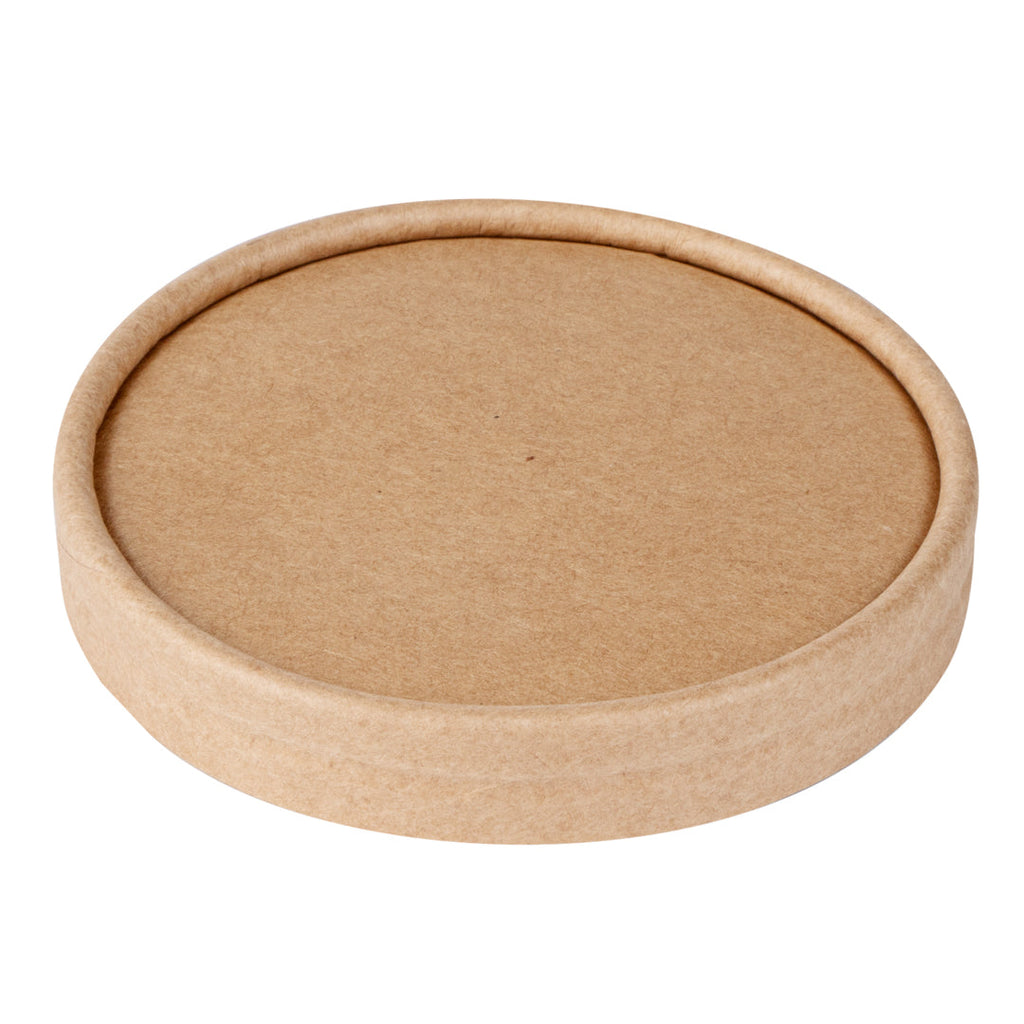 Coppetta Round Kraft Paper To Go Cup Lid - Fits 5 oz - 3 1/2" x 3 1/2" x 1/2" - 50 count box