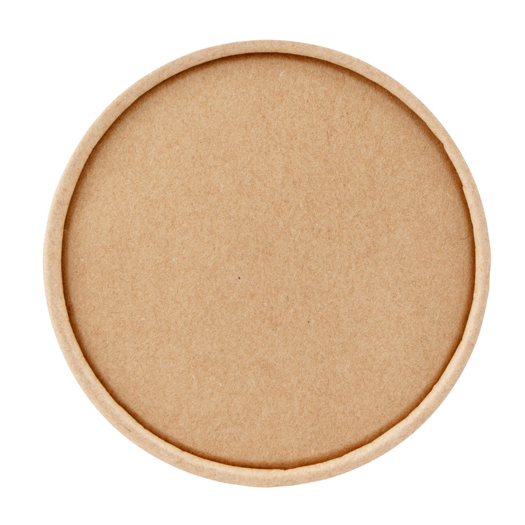 Coppetta Round Kraft Paper To Go Cup Lid - Fits 5 oz - 3 1/2" x 3 1/2" x 1/2" - 50 count box