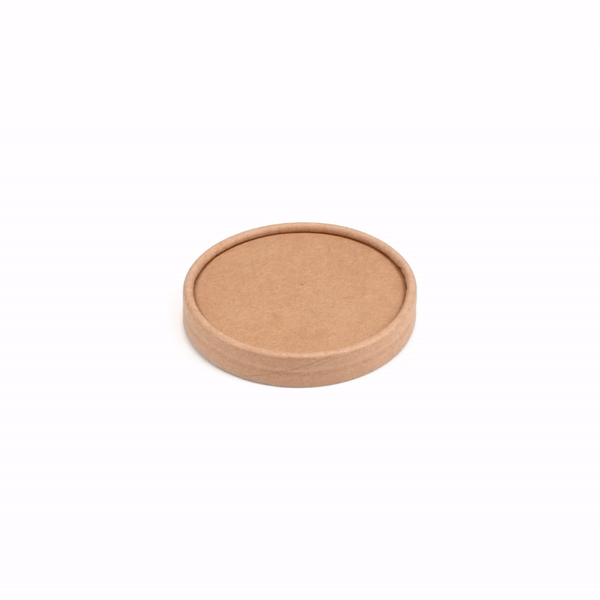 Coppetta Round Kraft Paper To Go Cup Lid - Fits 5 oz - 3 1/2" x 3 1/2" x 1/2" - 200 count box
