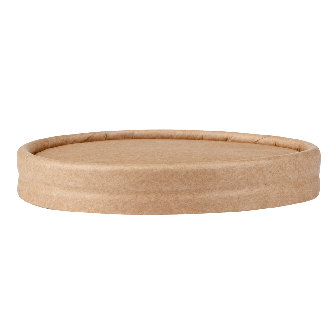 Coppetta Round Kraft Paper To Go Cup Lid - Fits 5 oz - 3 1/2" x 3 1/2" x 1/2" - 200 count box