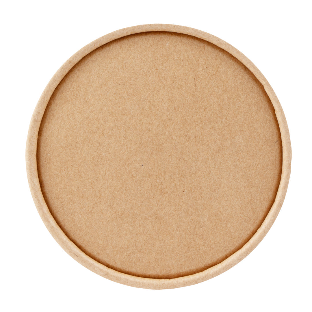 Coppetta Round Kraft Paper To Go Cup Lid - Fits 5 oz - 3 1/2" x 3 1/2" x 1/2" - 200 count box