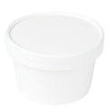 Coppetta Round White Paper To Go Cup Lid - Fits 5 oz - 3 1/2" x 3 1/2" x 1/2" - 50 count box