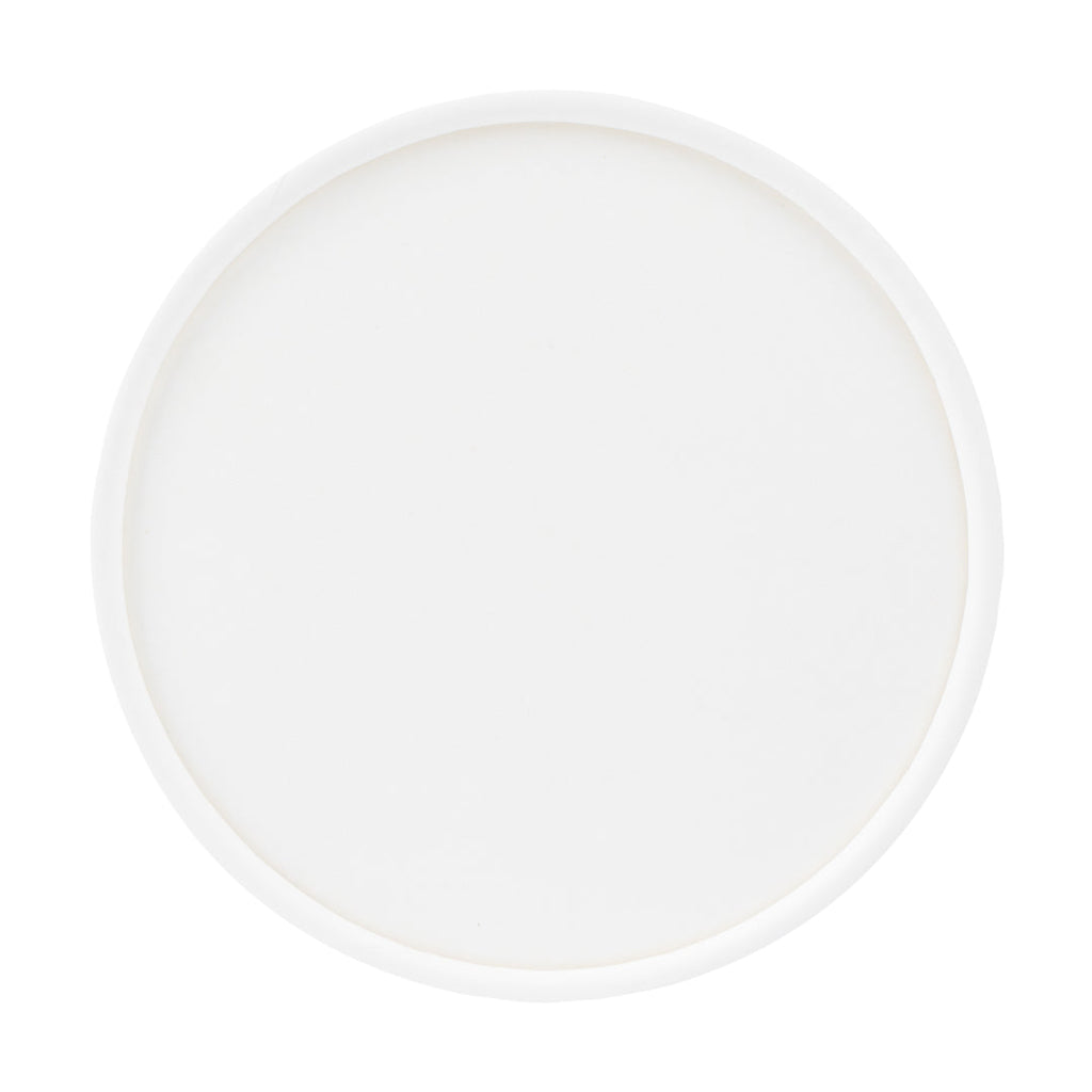 Coppetta Round White Paper To Go Cup Lid - Fits 5 oz - 3 1/2" x 3 1/2" x 1/2" - 50 count box