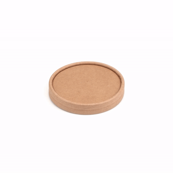 Coppetta Round Kraft Paper To Go Cup Lid - Fits 8 oz - 3 3/4" x 3 3/4" x 1/2" - 200 count box