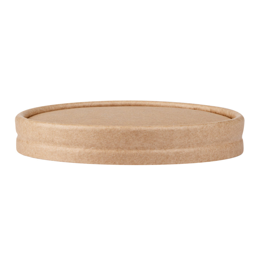 Coppetta Round Kraft Paper To Go Cup Lid - Fits 8 oz - 3 3/4" x 3 3/4" x 1/2" - 200 count box