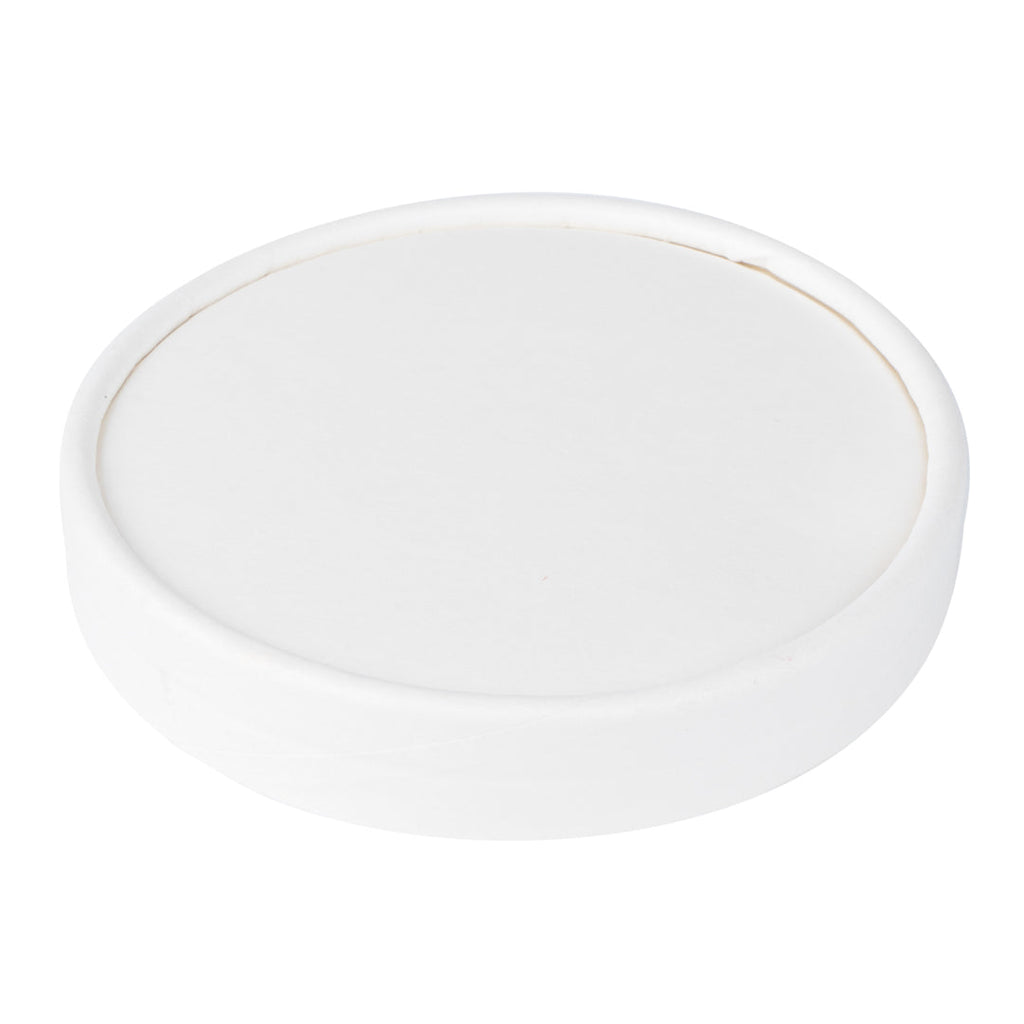 Coppetta Round White Paper To Go Cup Lid - Fits 8 oz - 200 count box