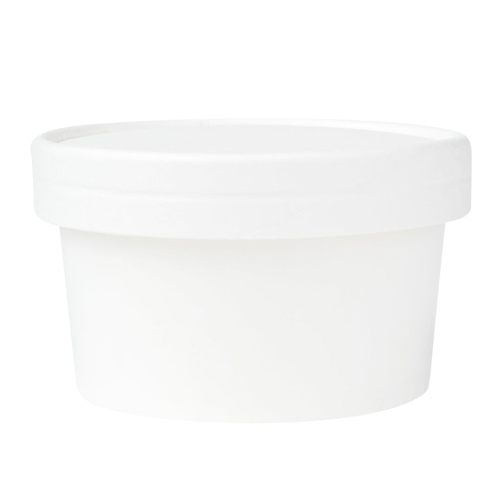 Coppetta Round White Paper To Go Cup Lid - Fits 8 oz - 50 count box