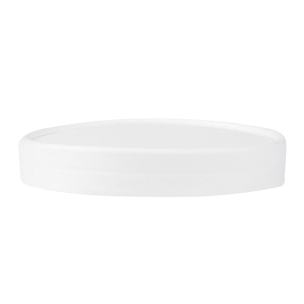 Coppetta Round White Paper To Go Cup Lid - Fits 8 oz - 50 count box