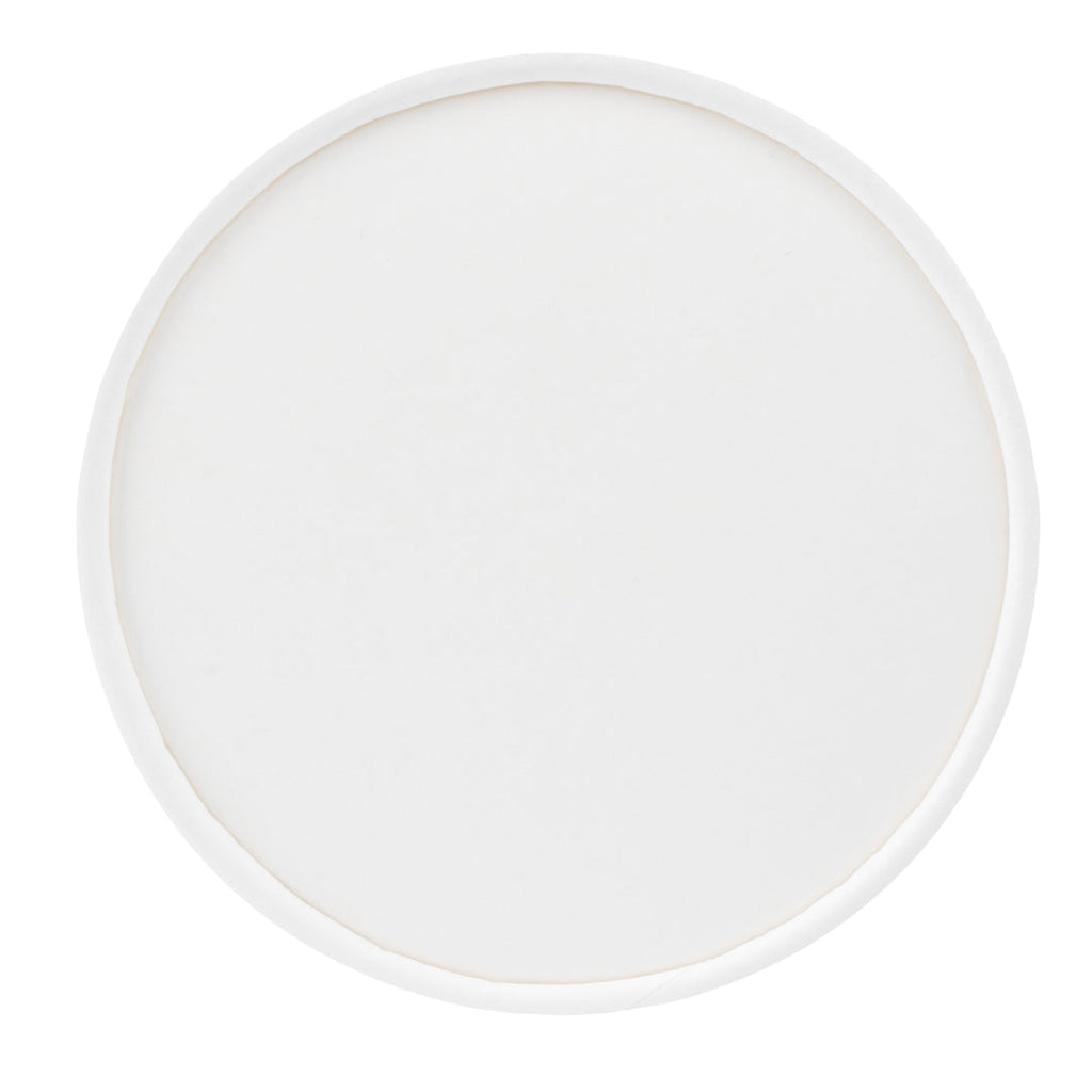 Coppetta Round White Paper To Go Cup Lid - Fits 8 oz - 50 count box