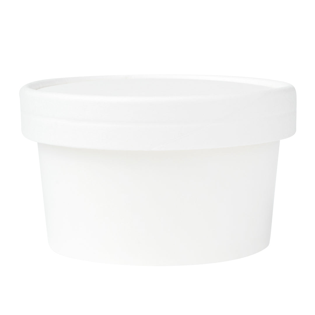 Coppetta Round White Paper To Go Cup Lid - Fits 8 oz - 200 count box
