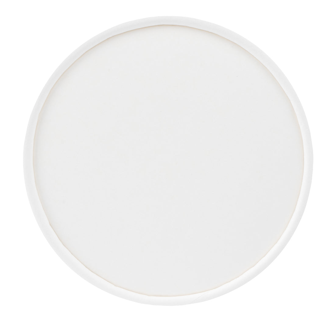 Coppetta Round White Paper To Go Cup Lid - Fits 8 oz - 200 count box