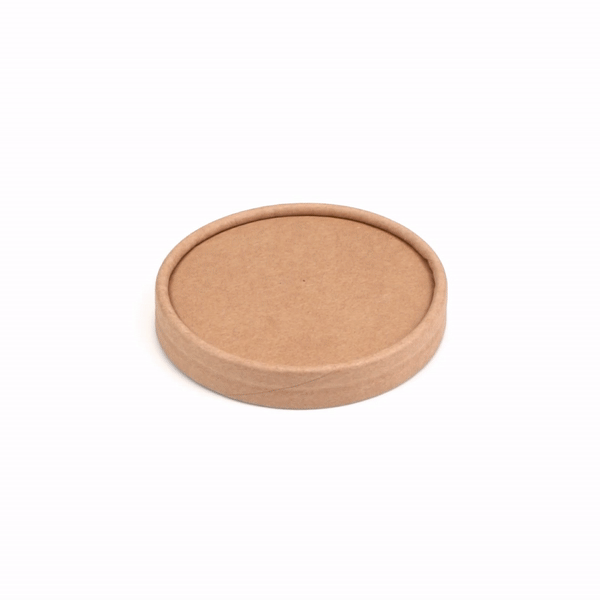Coppetta Round Kraft Paper To Go Cup Lid - Fits 12 oz - 4" x 4" x 1/2" - 200 count box