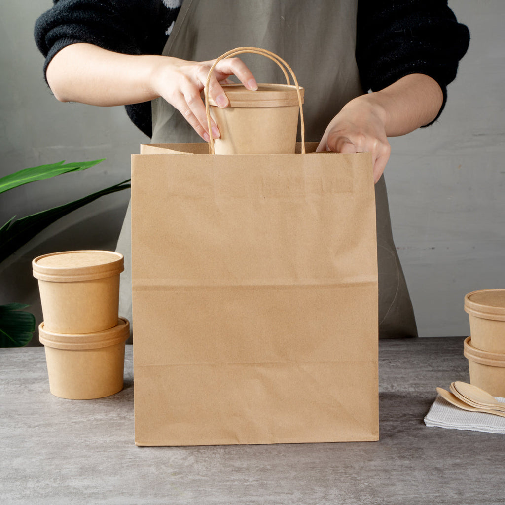 Coppetta Round Kraft Paper To Go Cup Lid - Fits 12 oz - 4" x 4" x 1/2" - 200 count box