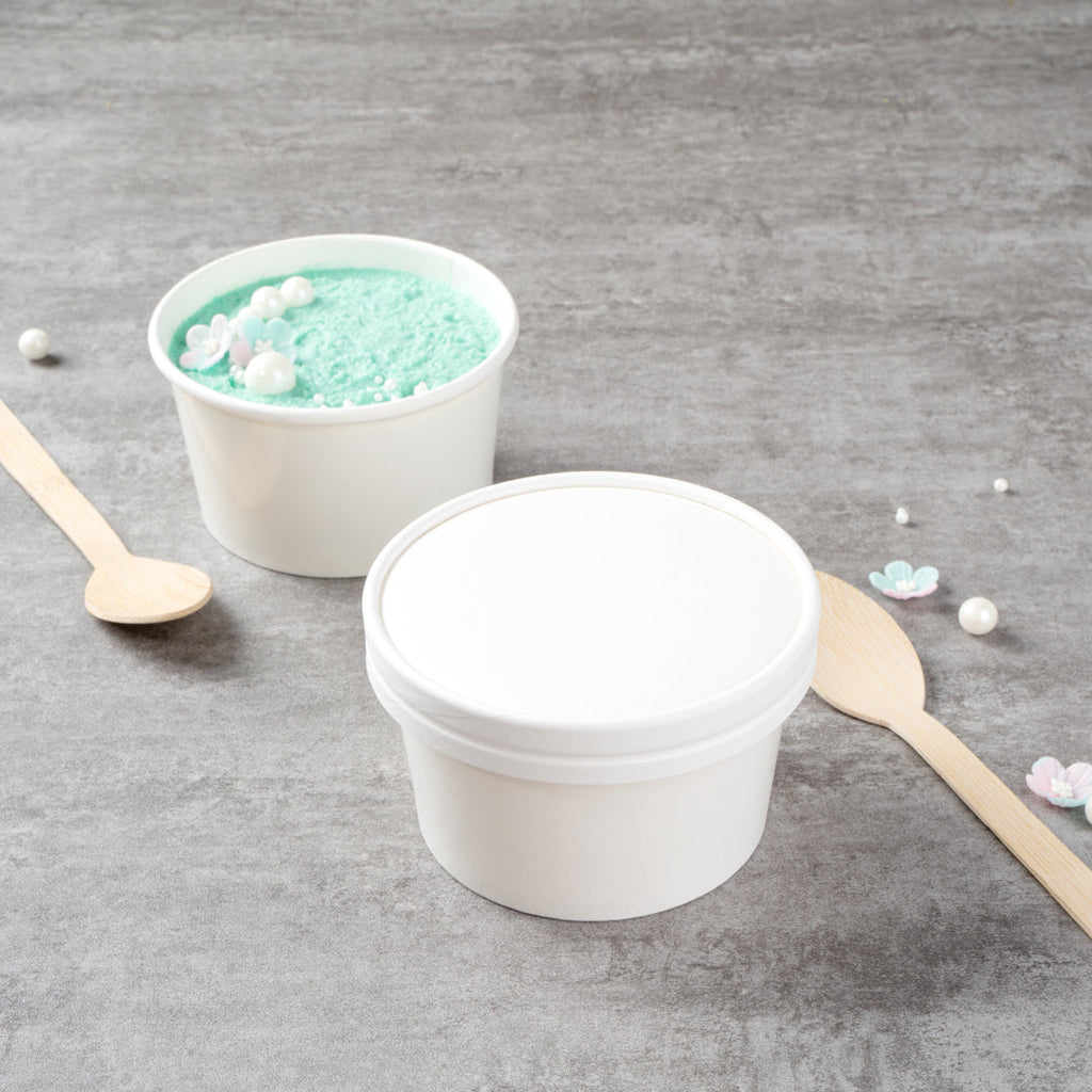 Coppetta Round White Paper To Go Cup Lid - Fits 12 oz - 50 count box