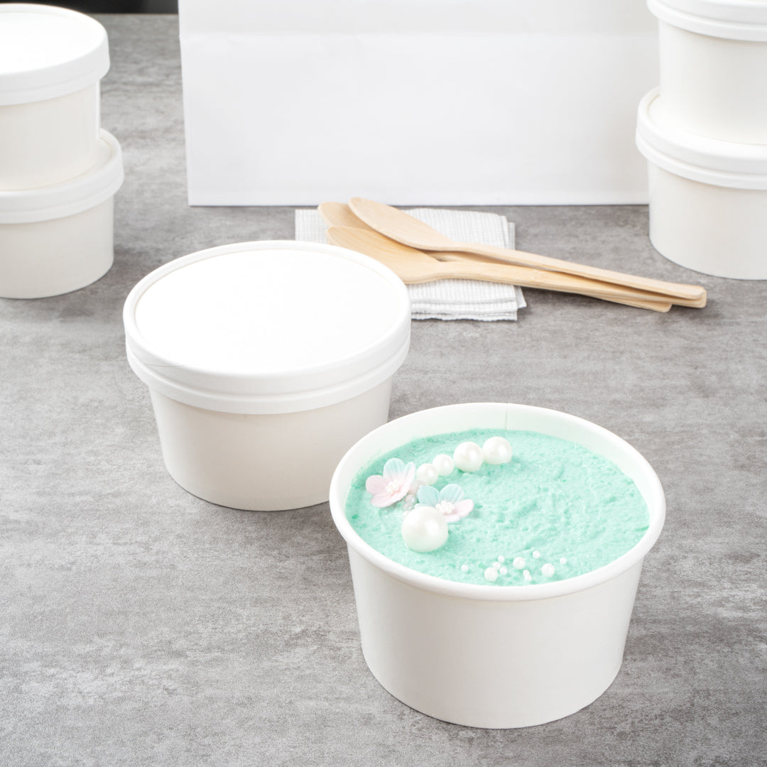 Coppetta Round White Paper To Go Cup Lid - Fits 12 oz - 200 count box