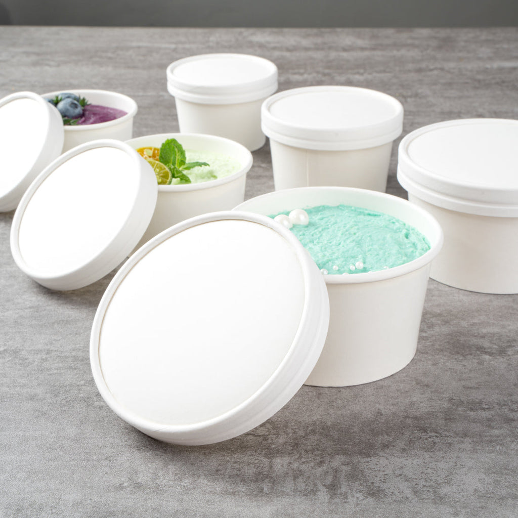 Coppetta Round White Paper To Go Cup Lid - Fits 12 oz - 200 count box