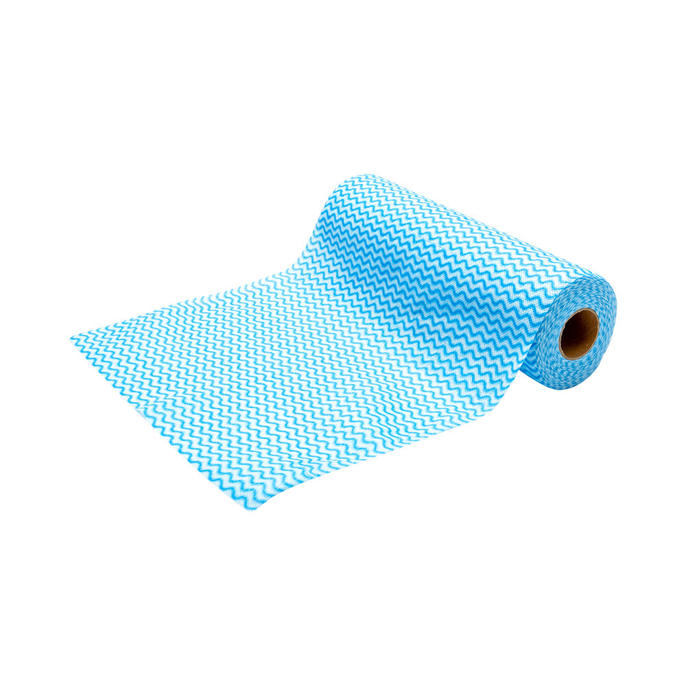 RW Clean Blue 100% Viscose All-Purpose Wipe Roll - Biodegradable - 11" x 11" - 50 Sheets x 1 Roll