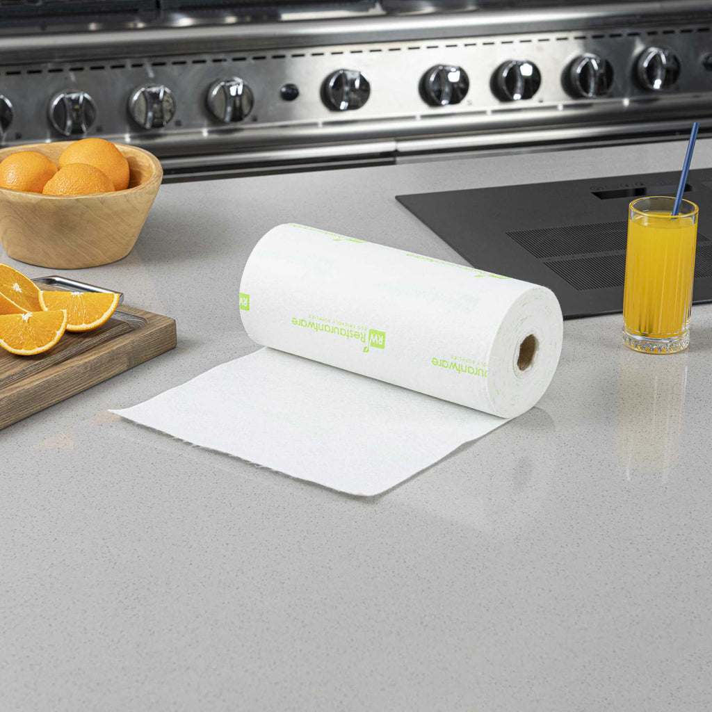 RW Clean White Bamboo Washable Paper Towel Roll - 11" x 11" - 50 Sheets x 10 Rolls