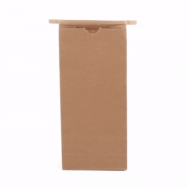 Bag Tek Kraft Paper Bakery / Coffee Tin Tie Bag - 4 3/4" x 2 1/2" x 9 3/4" - 100 count box