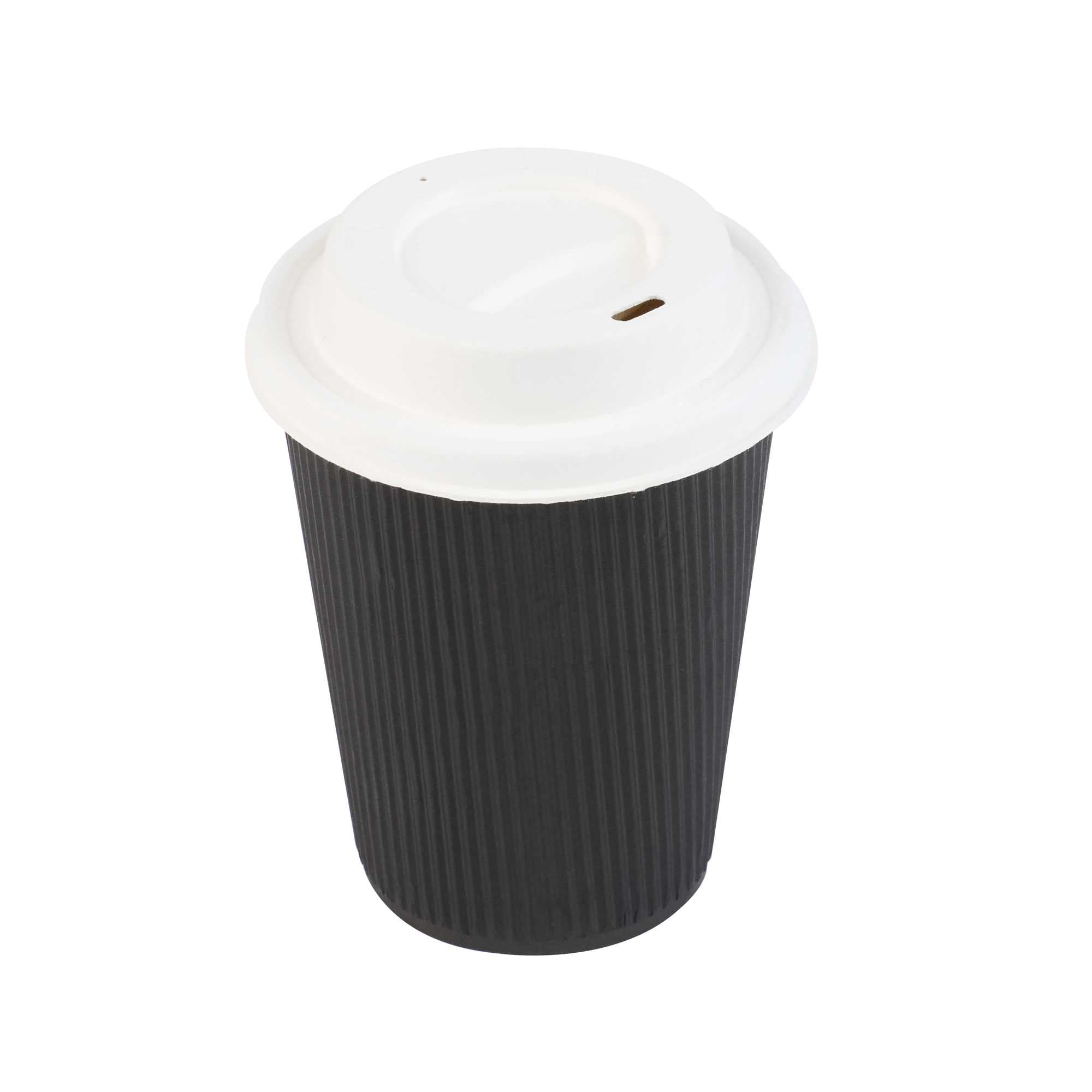 Restpresso White Sugarcane / Bagasse Coffee Cup Lid - Fits 8, 12, 16 and 20 oz, Compostable - 500 count box
