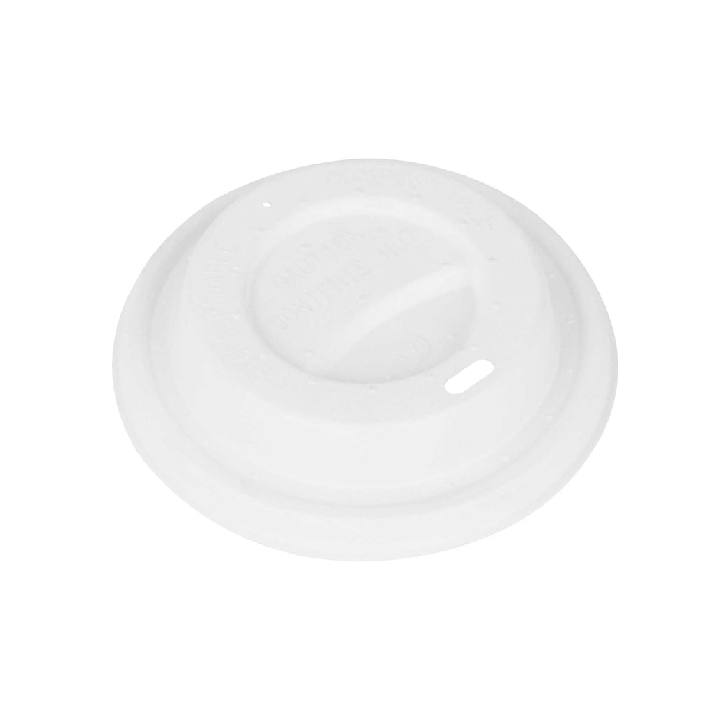 Restpresso White Sugarcane / Bagasse Coffee Cup Lid - Fits 8, 12, 16 and 20 oz, Compostable - 500 count box