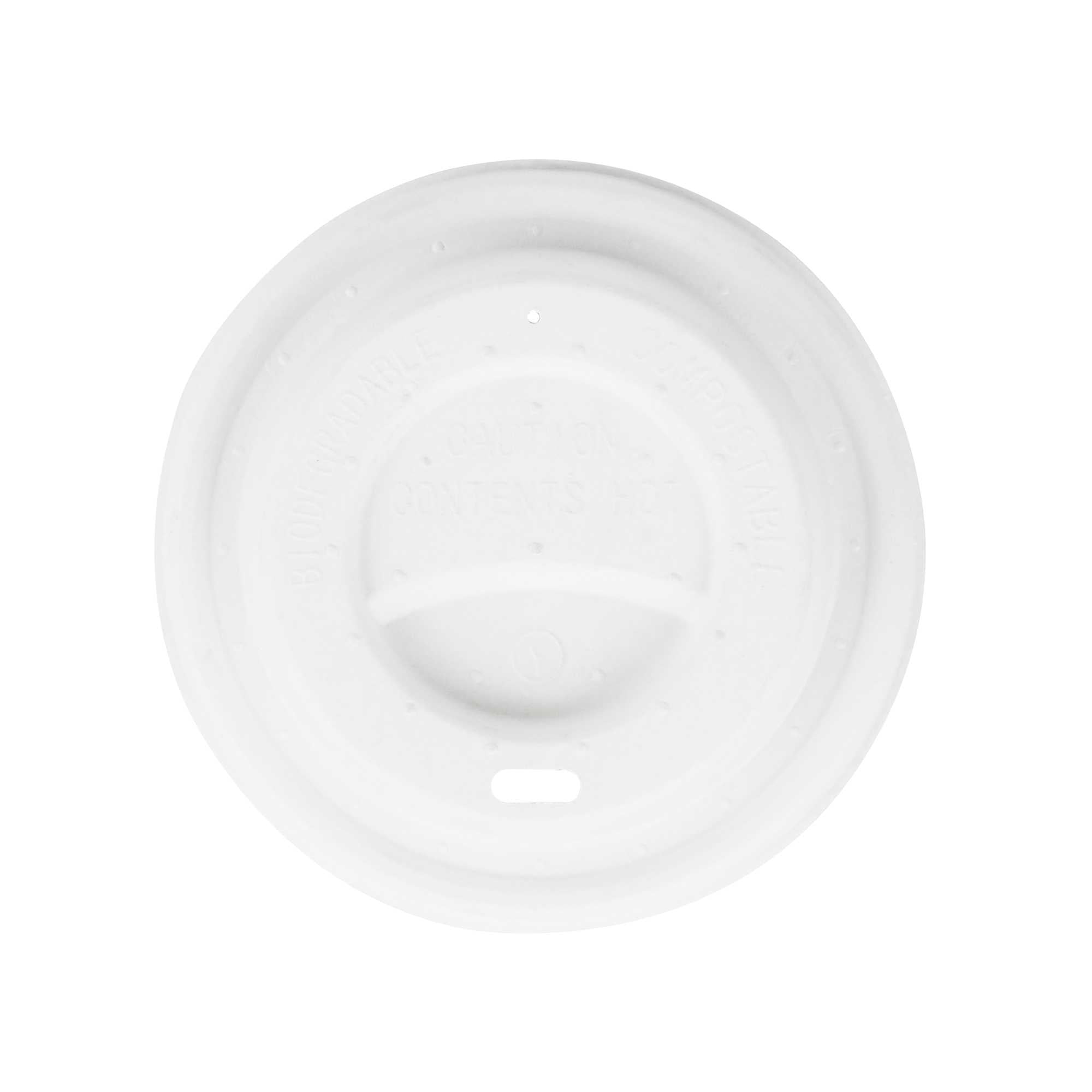 Restpresso White Sugarcane / Bagasse Coffee Cup Lid - Fits 8, 12, 16 and 20 oz, Compostable - 500 count box