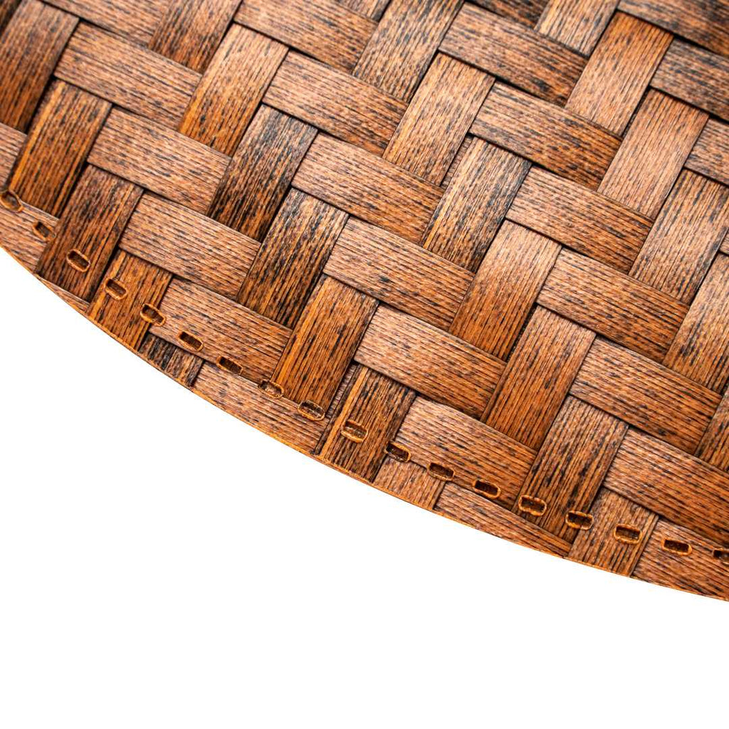 Amalfi Basketweave Woven Round Bronze Pearl Placemat - 15" x 15" - 6 count box