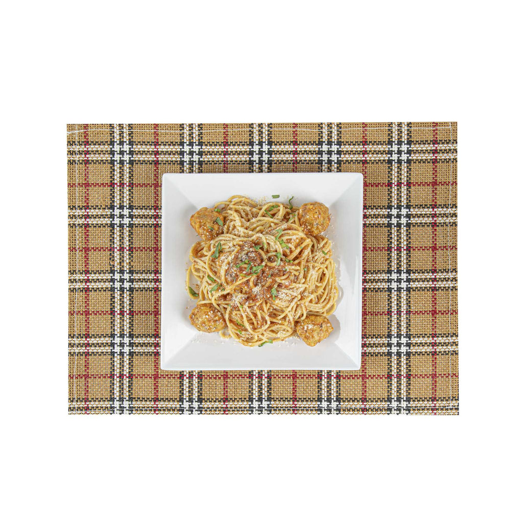 Carmel Mesh Vintage Scotch Plaid Placemat - 16" x 12" - 6 count box