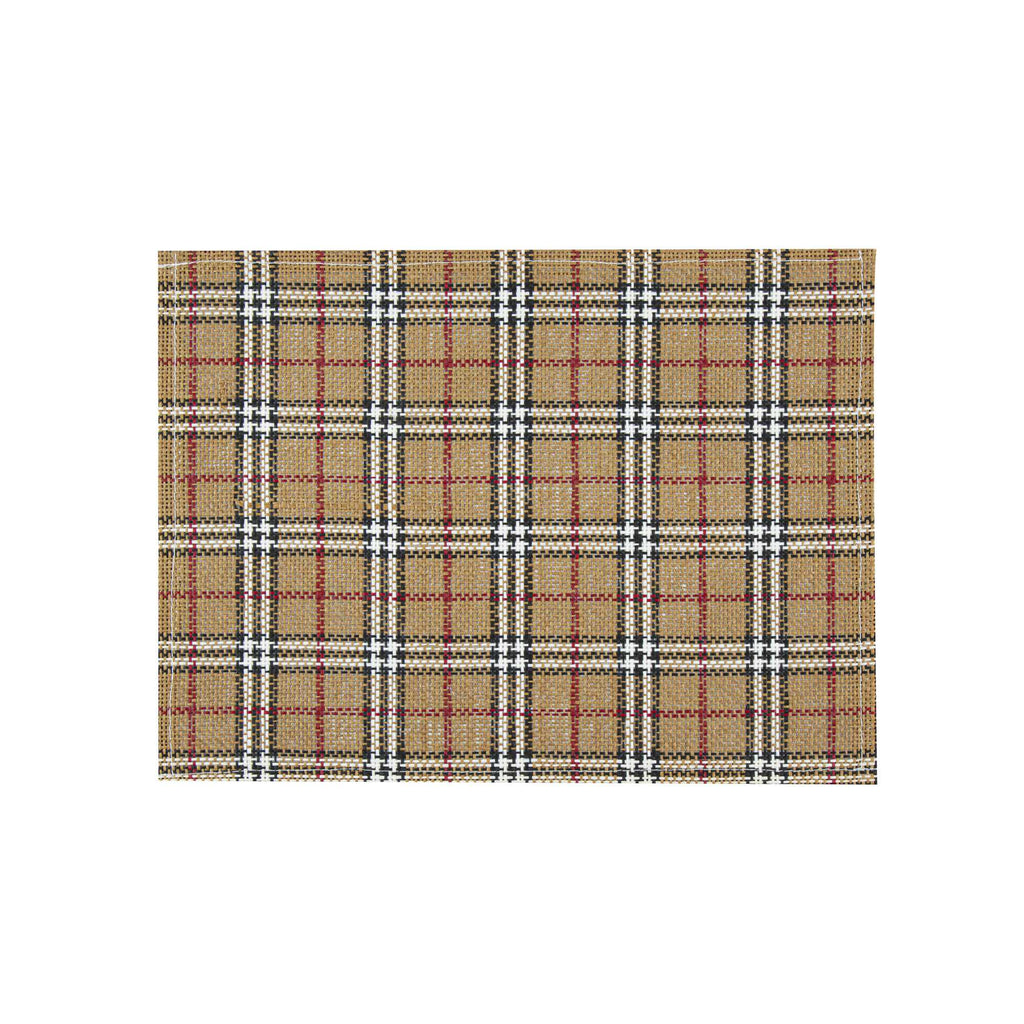 Carmel Mesh Vintage Scotch Plaid Placemat - 16" x 12" - 6 count box