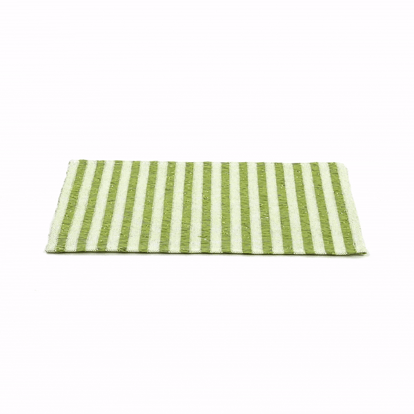 Carmel Mesh Green Striped Placemat - 16" x 12" - 6 count box