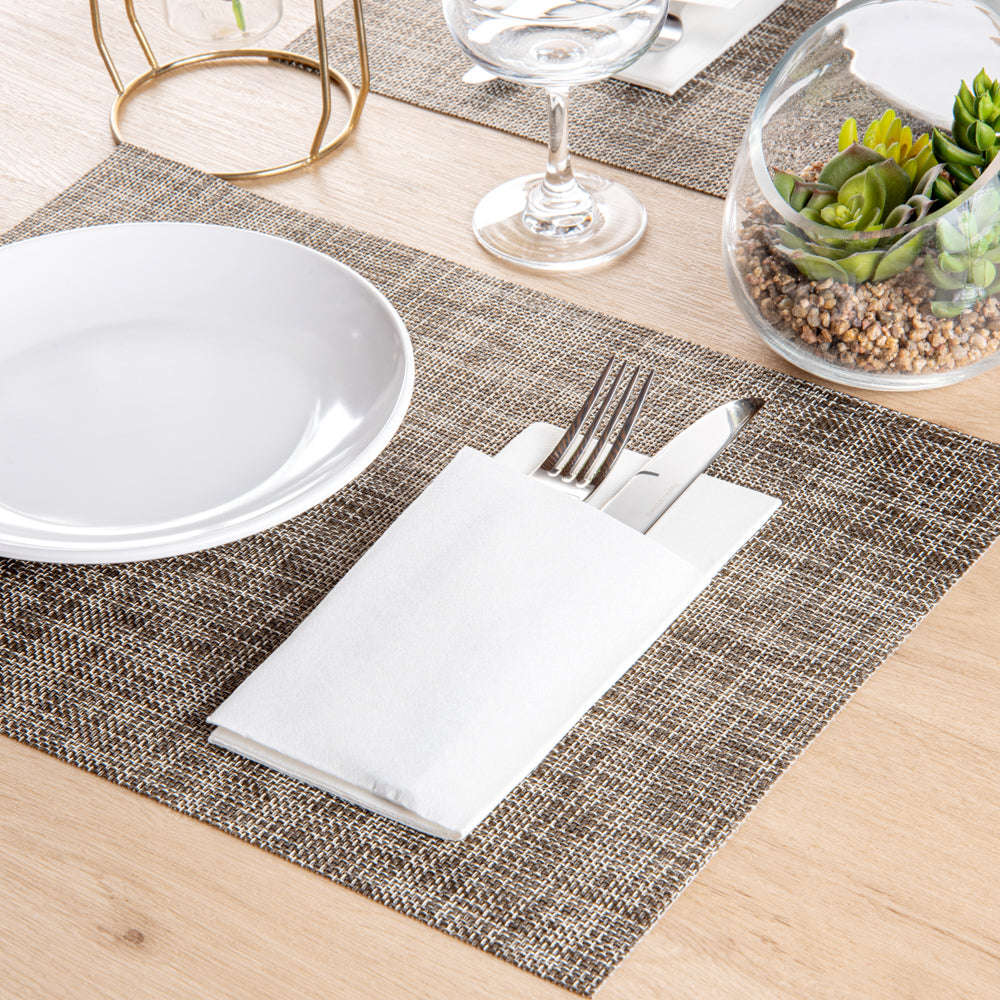 Luxenap White Paper Napkin - Kangaroo, Air Laid - 15 3/4" x 15 3/4" - 40 count box