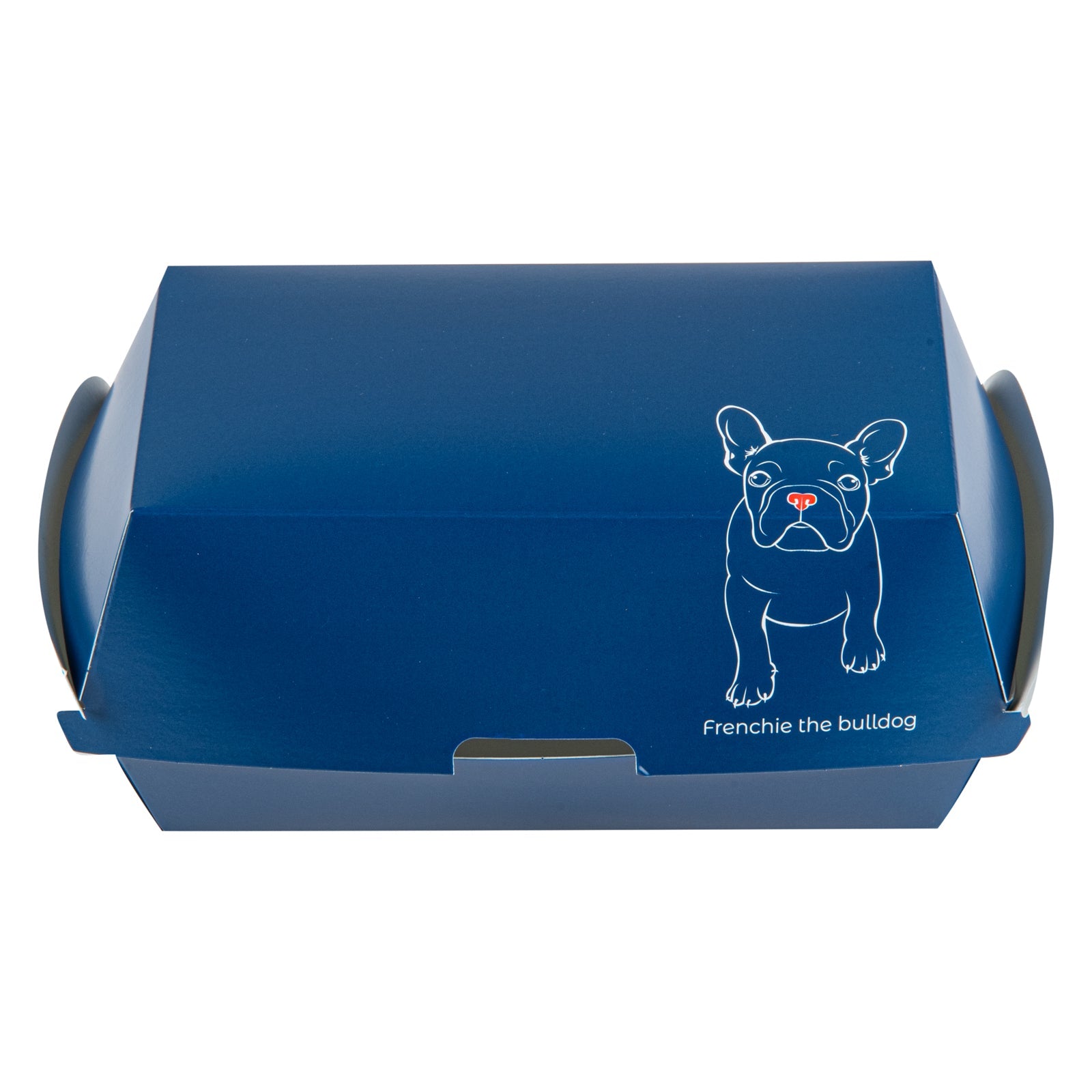 Bio Tek Rectangle Frenchie Paper Hot Dog / Sandwich Clamshell Container - 6 3/4" x 3 1/2" x 3 1/2" - 100 count box