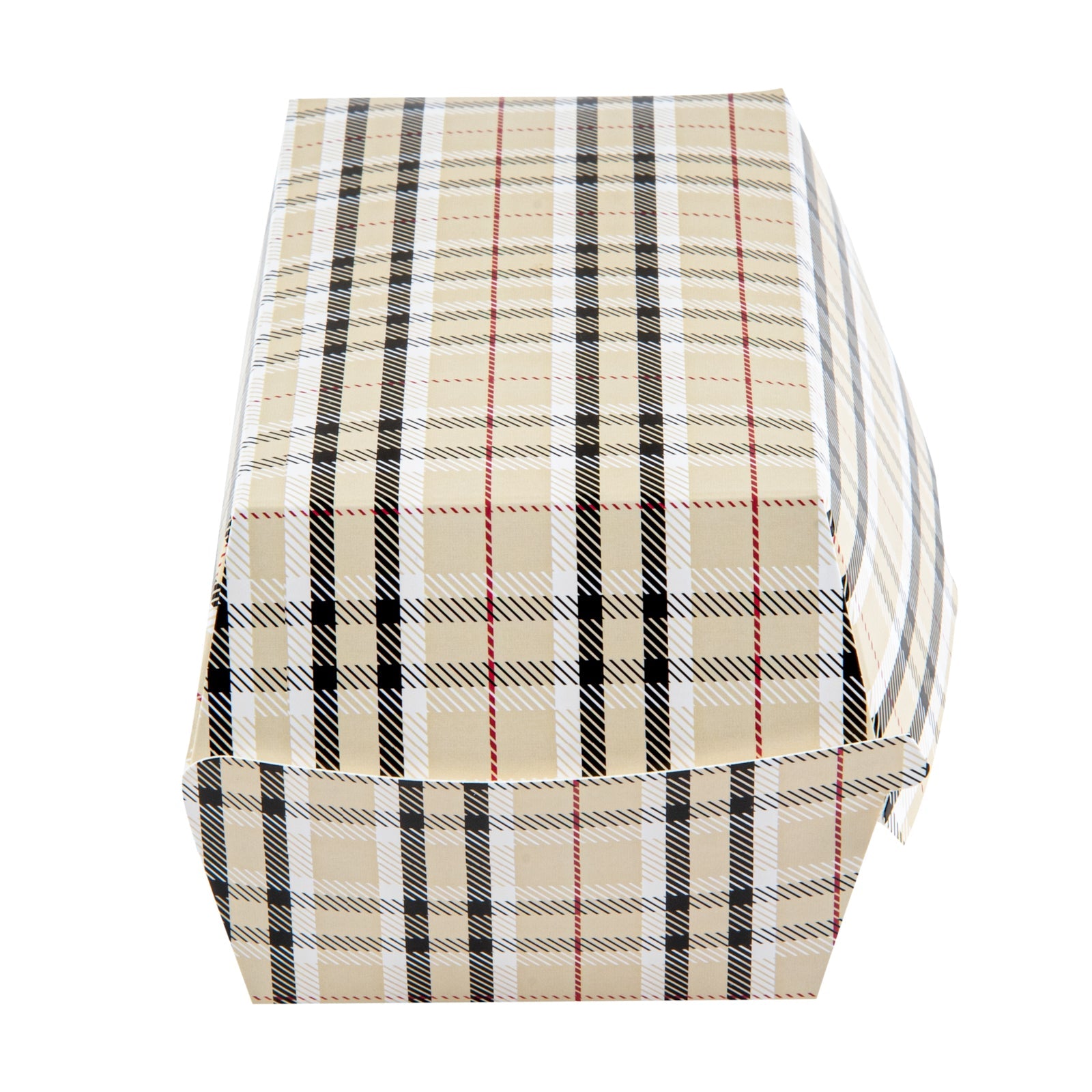 Bio Tek Rectangle Plaid Paper Hot Dog / Sandwich Clamshell Container - 6 3/4" x 3 1/2" x 3 1/2" - 100 count box