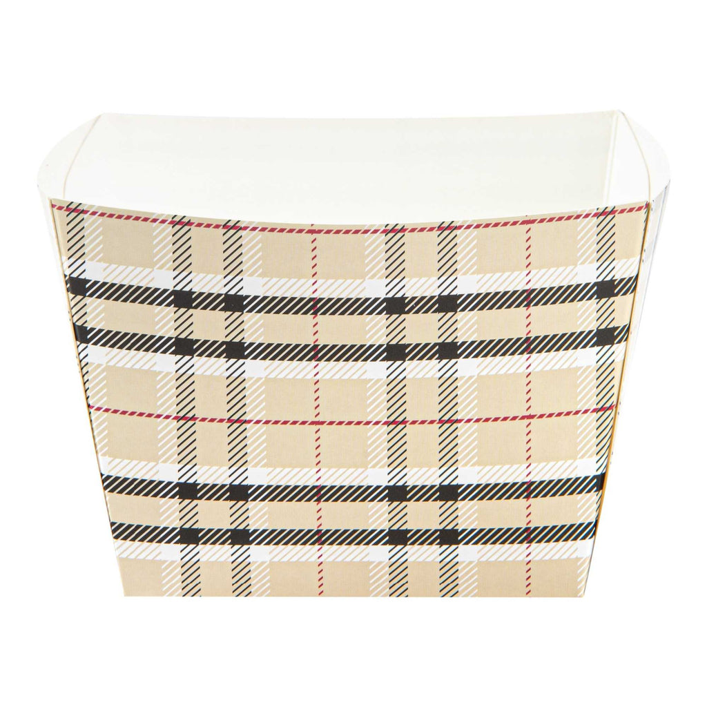 Bio Tek Square Plaid Paper Snack Box - 5 1/4" x 5 1/4" x 3 1/4" - 200 count box