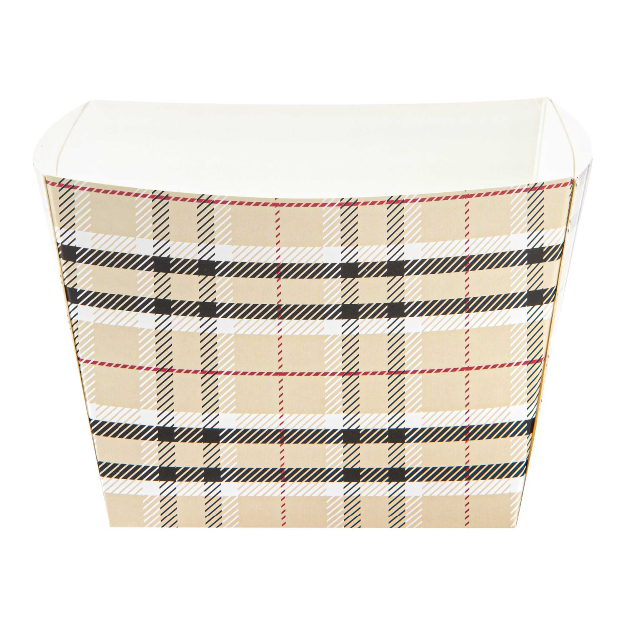Bio Tek Square Plaid Paper Snack Box - 5 1/4" x 5 1/4" x 3 1/4" - 200 count box