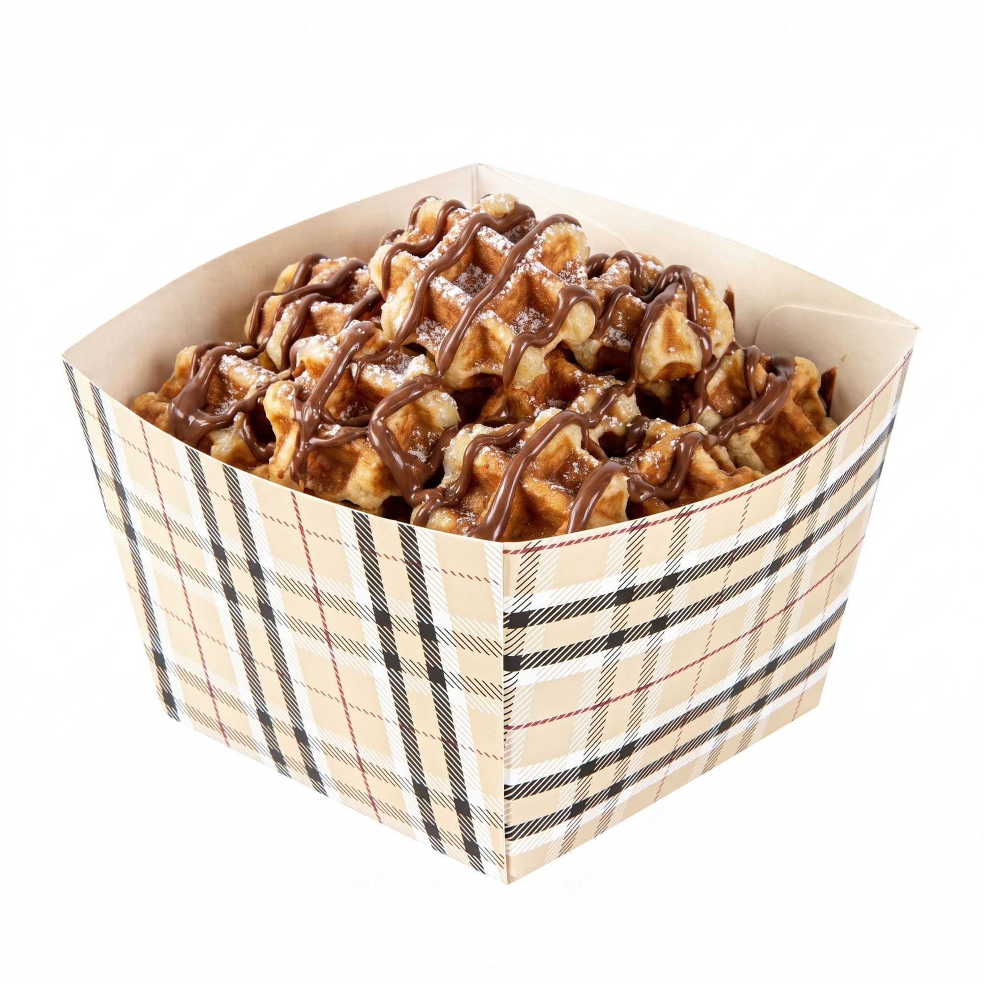 Bio Tek Square Plaid Paper Snack Box - 5 1/4" x 5 1/4" x 3 1/4" - 200 count box