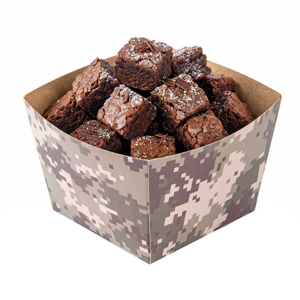 Bio Tek Square Camouflage Paper Snack Box - 5 1/4" x 5 1/4" x 3 1/4" - 200 count box
