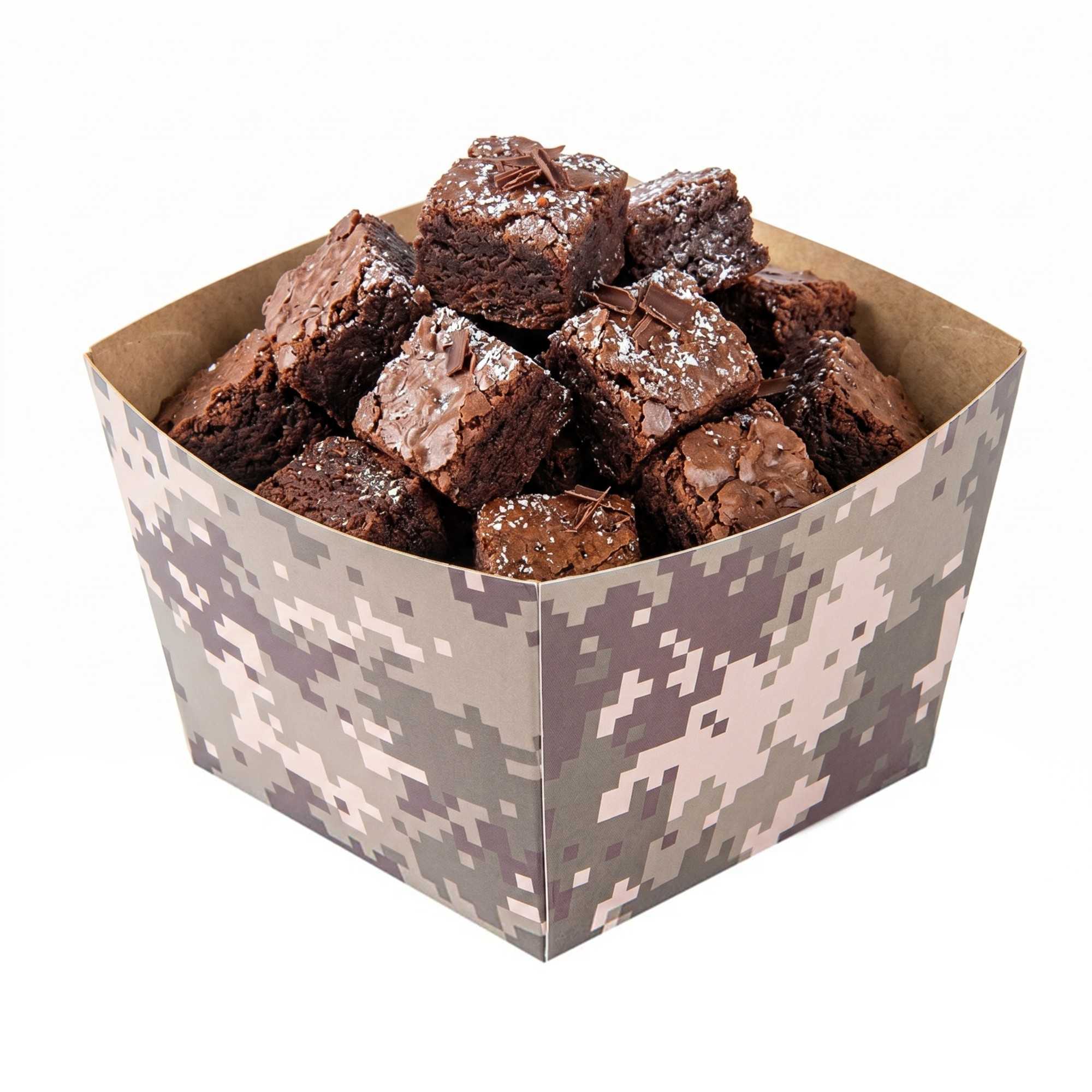 Bio Tek Square Camouflage Paper Snack Box - 5 1/4" x 5 1/4" x 3 1/4" - 200 count box