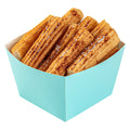 Bio Tek Square Turquoise Paper Snack Box - 5 1/4" x 5 1/4" x 3 1/4" - 200 count box