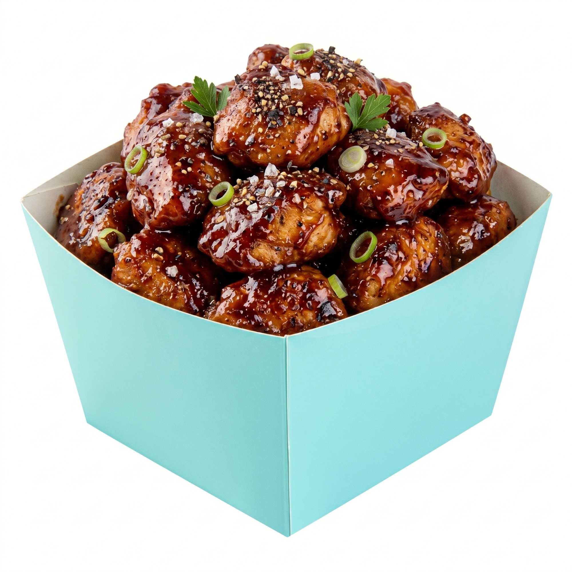 Bio Tek Square Turquoise Paper Snack Box - 5 1/4" x 5 1/4" x 3 1/4" - 200 count box