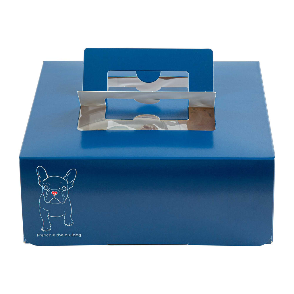 Cater Tek Square Frenchie Paper Cake / Take Out Container - with Pop-Up Handle, Window - 9" x 9" x 3 1/2" - 50 count box