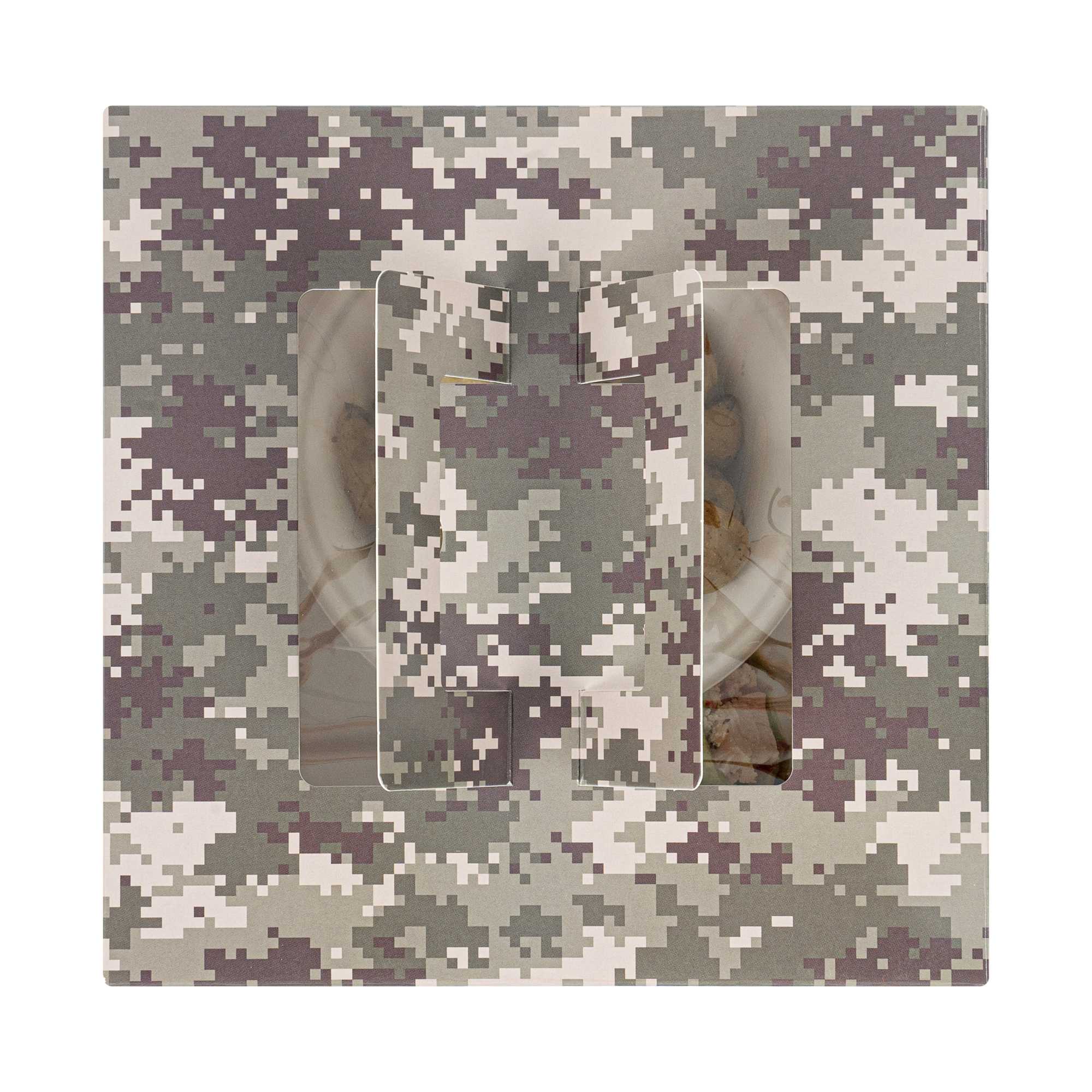 Cater Tek Square Camouflage Paper Cake / Take Out Container - with Pop-Up Handle, Window - 9" x 9" x 3 1/2" - 50 count box