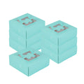 Cater Tek Square Turquoise Paper Cake / Take Out Container - with Pop-Up Handle, Window - 9" x 9" x 3 1/2" - 50 count box