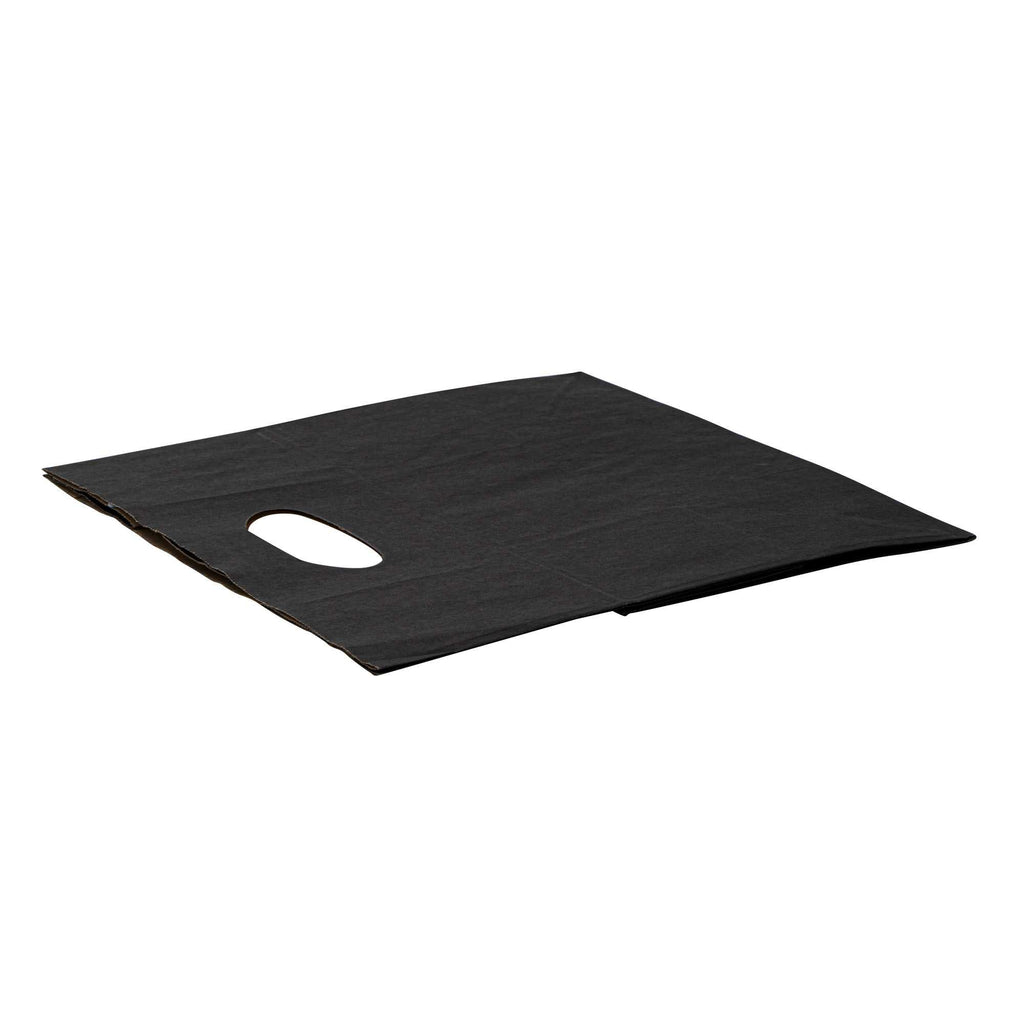 Bag Tek Rectangle Black Paper Take Out Bag - with Handles - 11" x 7" x 11" - 100 count box