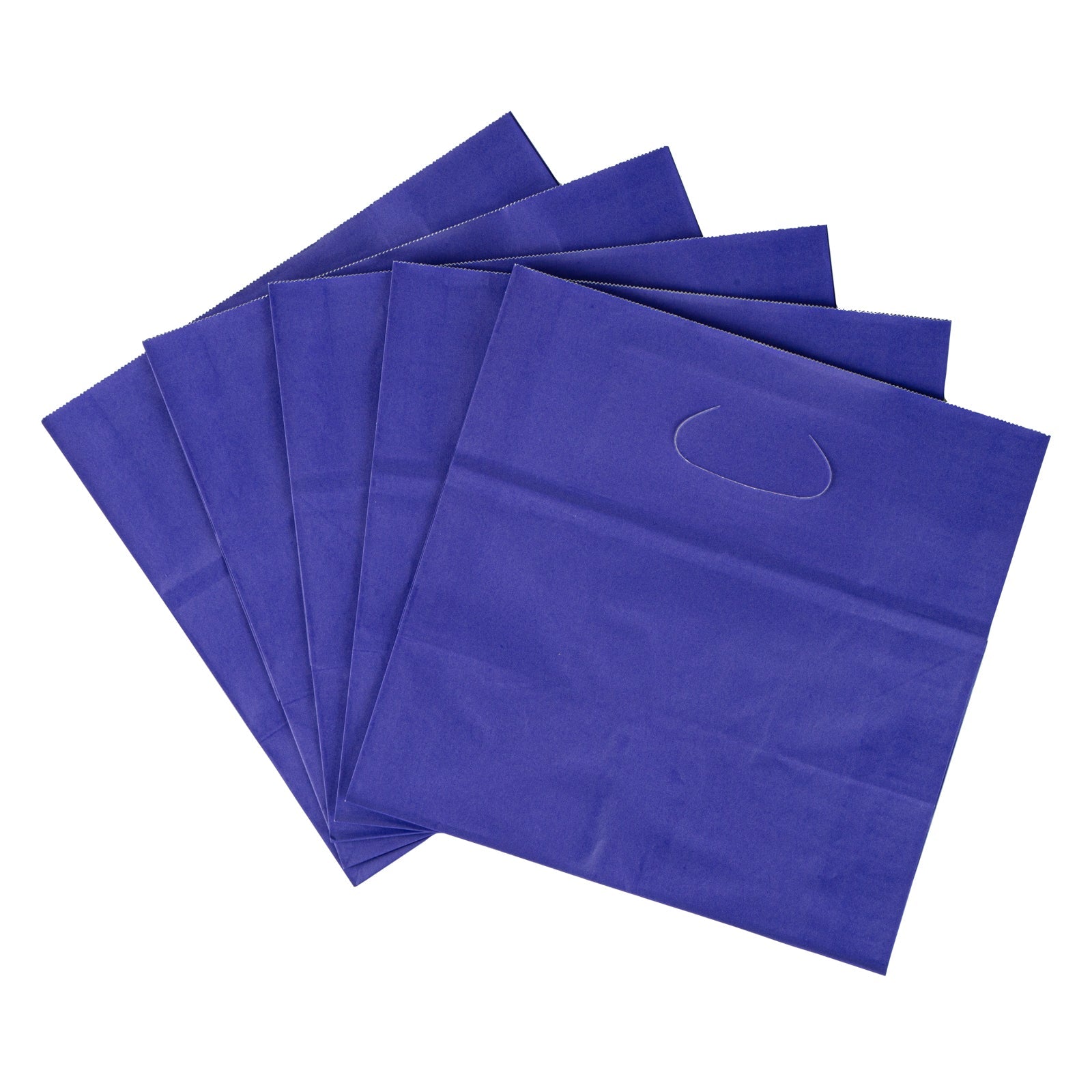 Bag Tek Rectangle Purple Paper Take Out Bag - with Handles - 11" x 7" x 11" - 100 count box